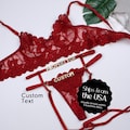 Custom Lingerie • Bra and Panty Set • Custom Name Thong • Personalized Thong • Bridal Lingerie • Anniversary Gifts for Him
