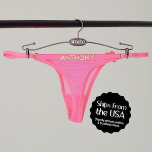 Custom Name Thong, Personalized Underwear with Charm Letters