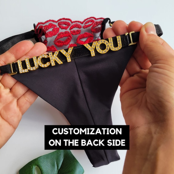 Custom Underwear Name Thong Sexy Lingerie Personalized Gift for Him / Her  Bikini 