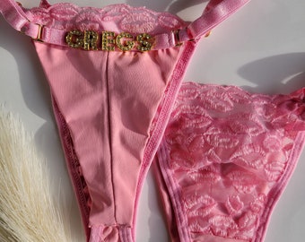 Custom Lingerie • Name Thong • Personalized Panties • Couple Gift • Bikini