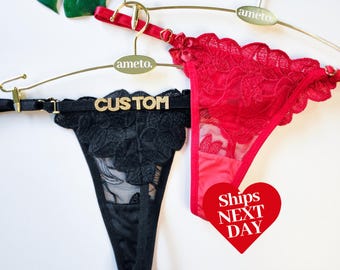 Custom Underwear Women • Custom Thong • Name Underwear