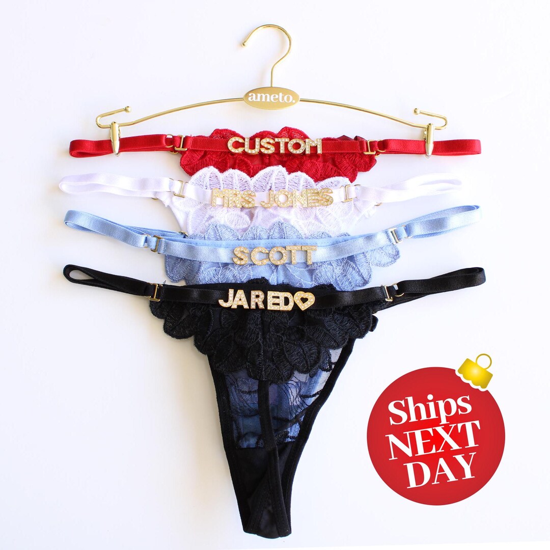 Custom Thong G-strings With Gold Charms Name Personalized Thong With ...