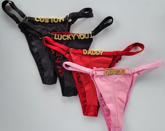 Custom Thong With Name • Personalized Gift for Him/ Her • Lingerie • Bikini •  Couple Gift
