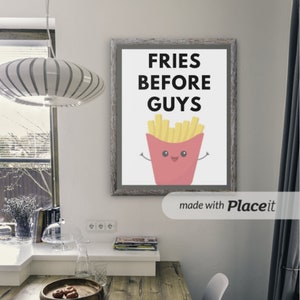 Cartoon fries before guys digital print, cartoon fries before guys wall art, cartoon fries before guys poster, food wall art