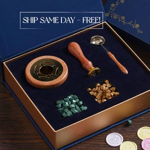 Custom Wax Seal Kit Gift for Wedding For Birthday For Anniversary Wax Stamp Kit For Mom For Dad For Family For Friends For Her For Him