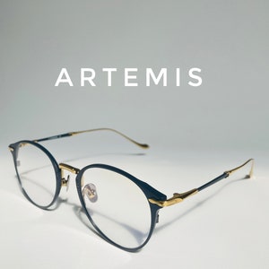 ARTEMIS Vintage Style Titanium Black Blue Glasses: Retro Unisex Frames with Free Shipping within Australia