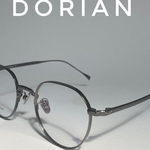 DORIAN Vintage Style Titanium Gunmetal Grey Glasses: Retro Unisex Frames with Free Shipping within Australia