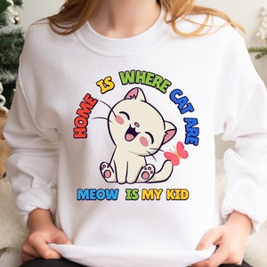 Cat Mom Sweatshirt, Feline Lover T-shirt, Meow Parent shirts, Cozy Winter Tops, cat lover gift , Mothers Day Gift, Digital download png