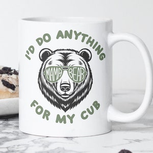 Mama Bear Face Sunglasses Coffee Mug, Gift for Mother&#39;s Day, Protector of My Cub, Cute Mama Bear, Momma Bear Cup