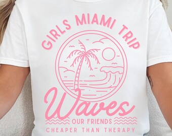 Miami Girls Trip T-Shirt, Bachelorette Beach Vacation Tee