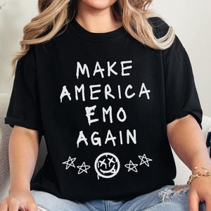Make America Emo Again T-Shirt, Elder Emo Shirts, Emo is Not Dead Shirt, Alternative Scene Graphic Tee, Punk and Goth Clothing. MAEA Shirts