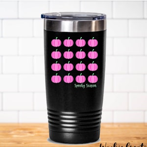 Pink Pumpkin Halloween Tumbler, Gift for Pastel Halloween Girlie, Spooky Chick, Spooky Season Lover, Cute Horror Girl, Pink Halloween Cup