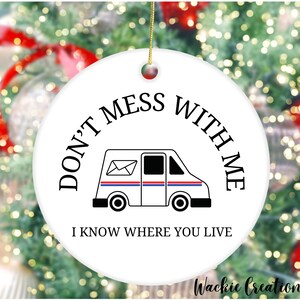 Funny Mailman Christmas Ornament, Postal Worker Gift