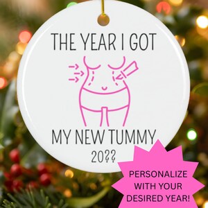 Abdominoplasty Ornament, Tummy Tuck Ornament, Mommy Makeover Ornament, Abdominoplasty Recovery Gifts, Mommy Makeover - Personalized Date