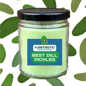 Dill Pickle Jar Candle, Pickle Scented Candle, Candle That Smells like Pickles, Pickle Gag Gifts for Girl Who Loves Pickles, Pickle Decor