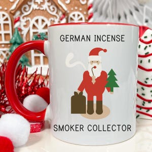 German Incense Smoker Christmas Coffee Mug, Gift for German Incense Smoker Collectors, Germans, Holiday German Heritage, German Holiday Cup
