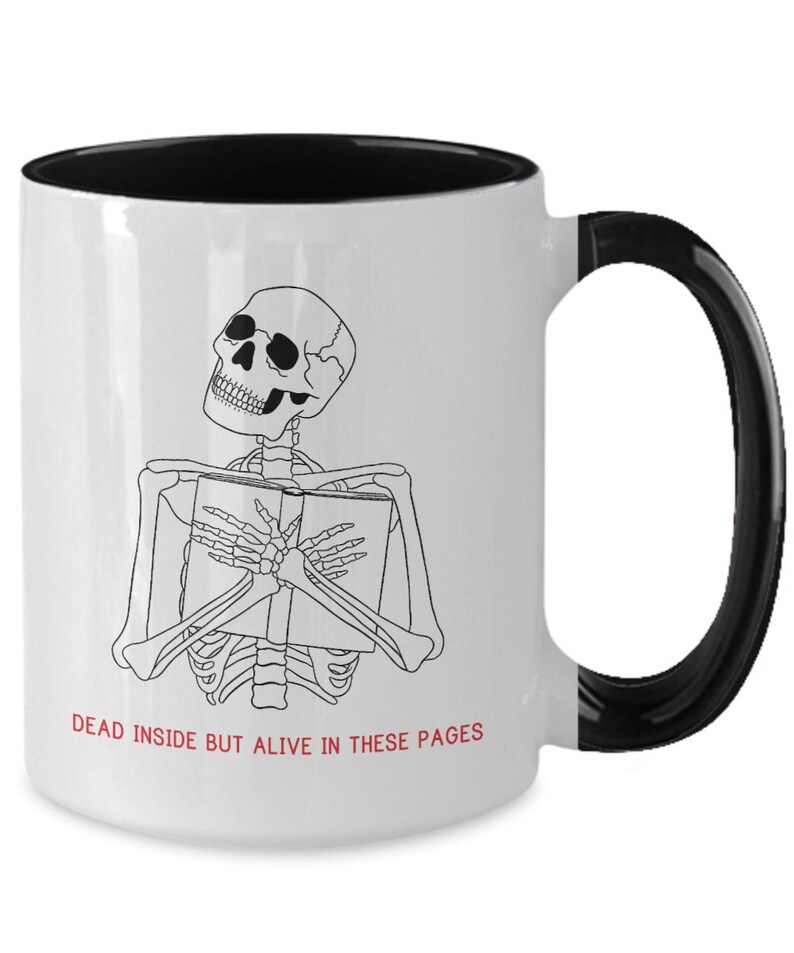 Bookish Halloween Mug Gift for Booktrovert, Bookworm, Thriller Book