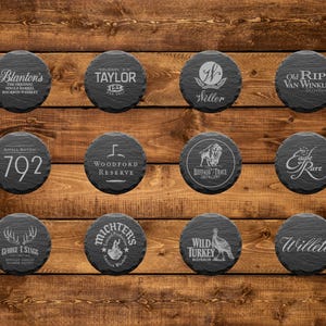Customized Bourbon Brand Stone Coasters - Set Of 4