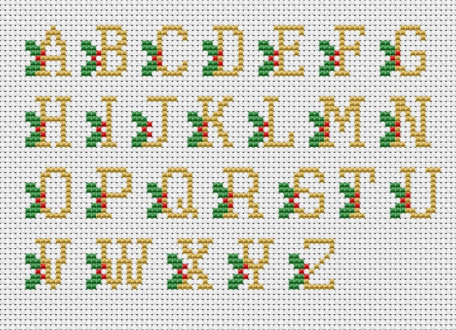 Christmas Alphabet Cross Stitch Patterns PDF Easy Beginner Level - Etsy