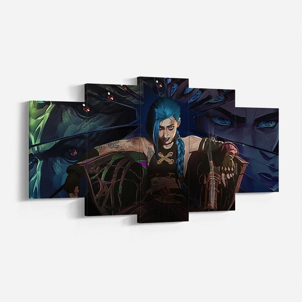 Jinx League of Legends ,Arcane Wall Decor, Poster, Wall Art, High Quality Canvas Print, Game Poster Gift for LOL Fans,League of Legends Jinx