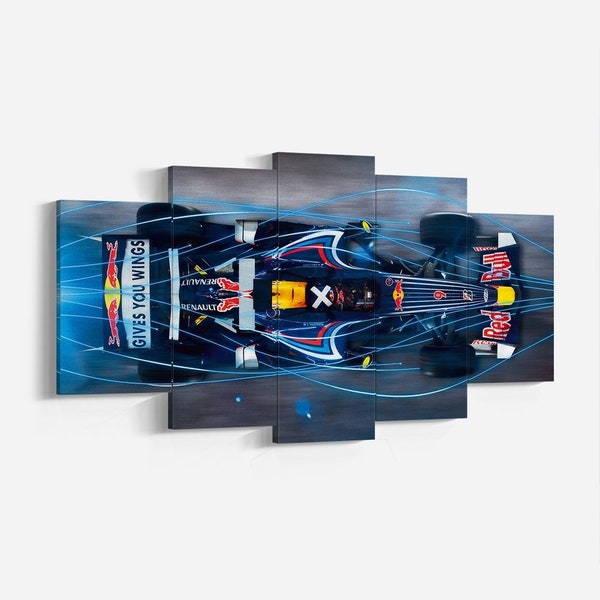 Affiche Renault Red Bull Racing, Sebastian Vettel, affiche Formule 1, toile Red Bull Racing, champion de F1, impression d'art mural sur toile, impression d'art mural, F1