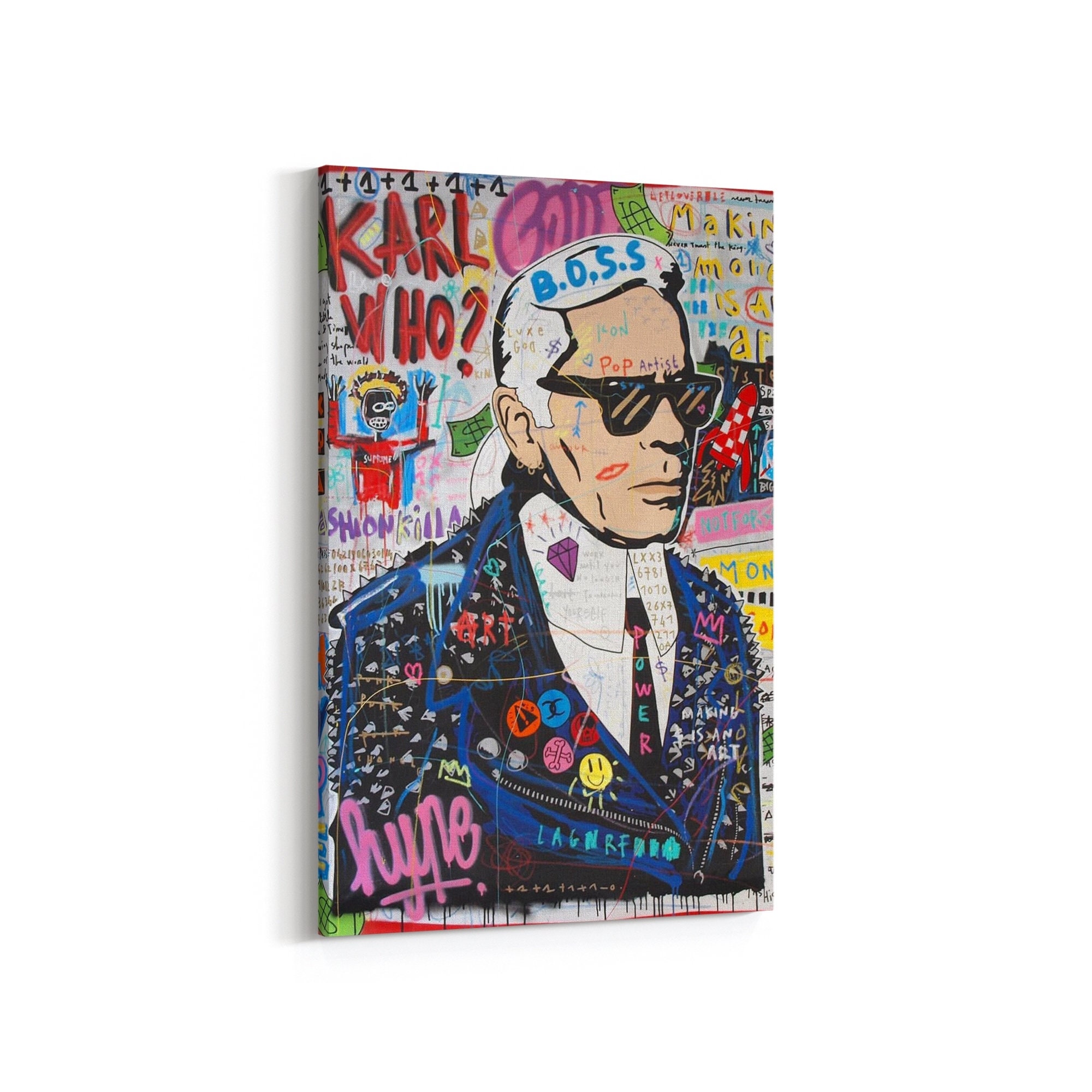 Discover Banksy -Stil Karl Who Graffiti Pop Art Poster, Banksy Style Karl Lagerfeld Poster