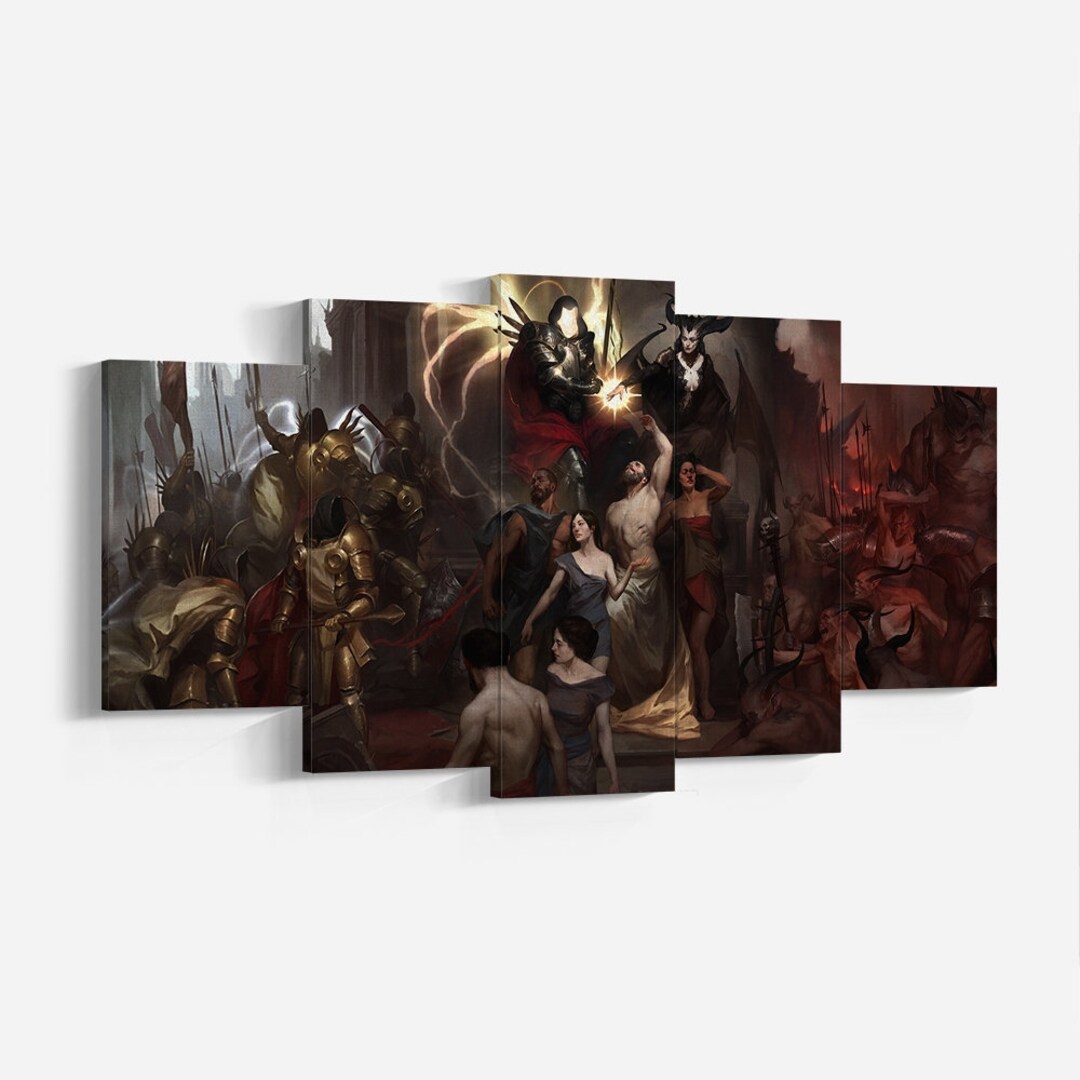 Diablo Iv Michael Archangel Angel Warrior Diablo 4 Canvas Etsy