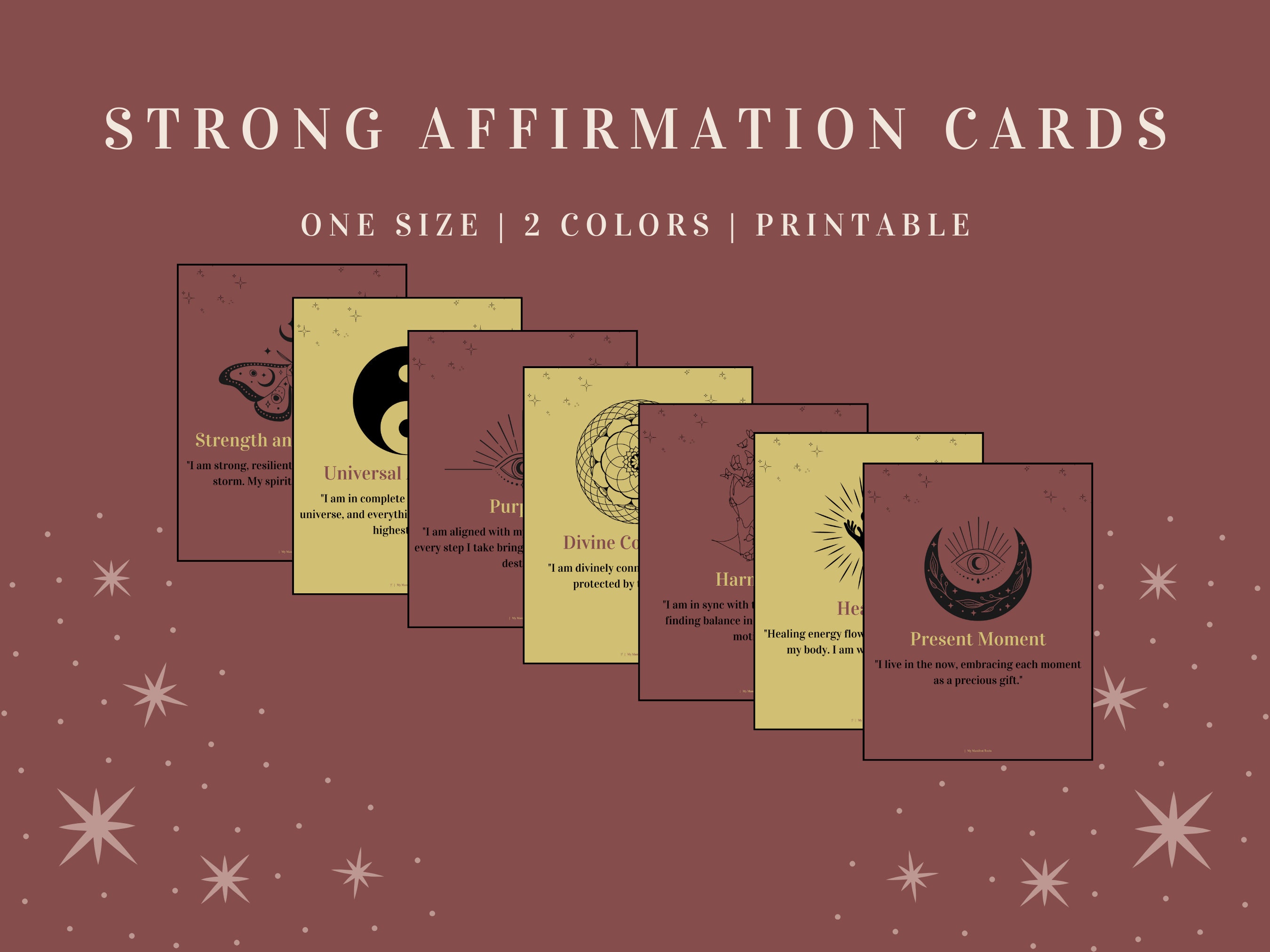 20 Affirmation Cards Printable Positive Thinking Cards Self-confidence ...