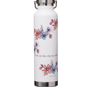 Drinking bottle, bottiglia, bottle with Bible verse, bottiglia con versetto della bibbia, Christian drinking bottle, bottiglia cristiana