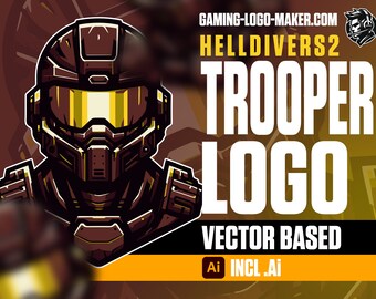 HellDivers2 Trooper Gaming Logo 05 | Esports Logo | Team Logo | Clan Logo | Mascot Design