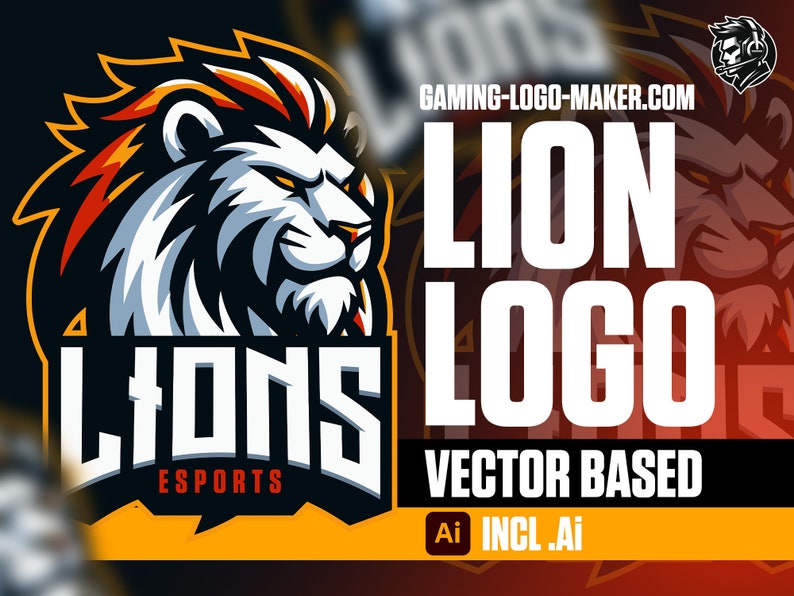 Lion Esports Logo 04 Gaming Logo Team Logo Clan Logo Mascot Design image 1