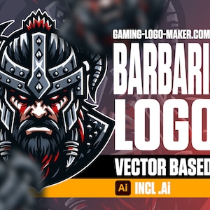 Barbarian Warrior Gaming Logo 02 Esports Logo Team Logo Clan Logo Mascot Design image 1