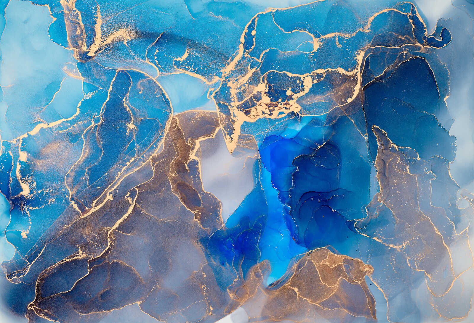 Blue Marble Glass Wall Artmega Size Panoramic Printabstract Wall Art