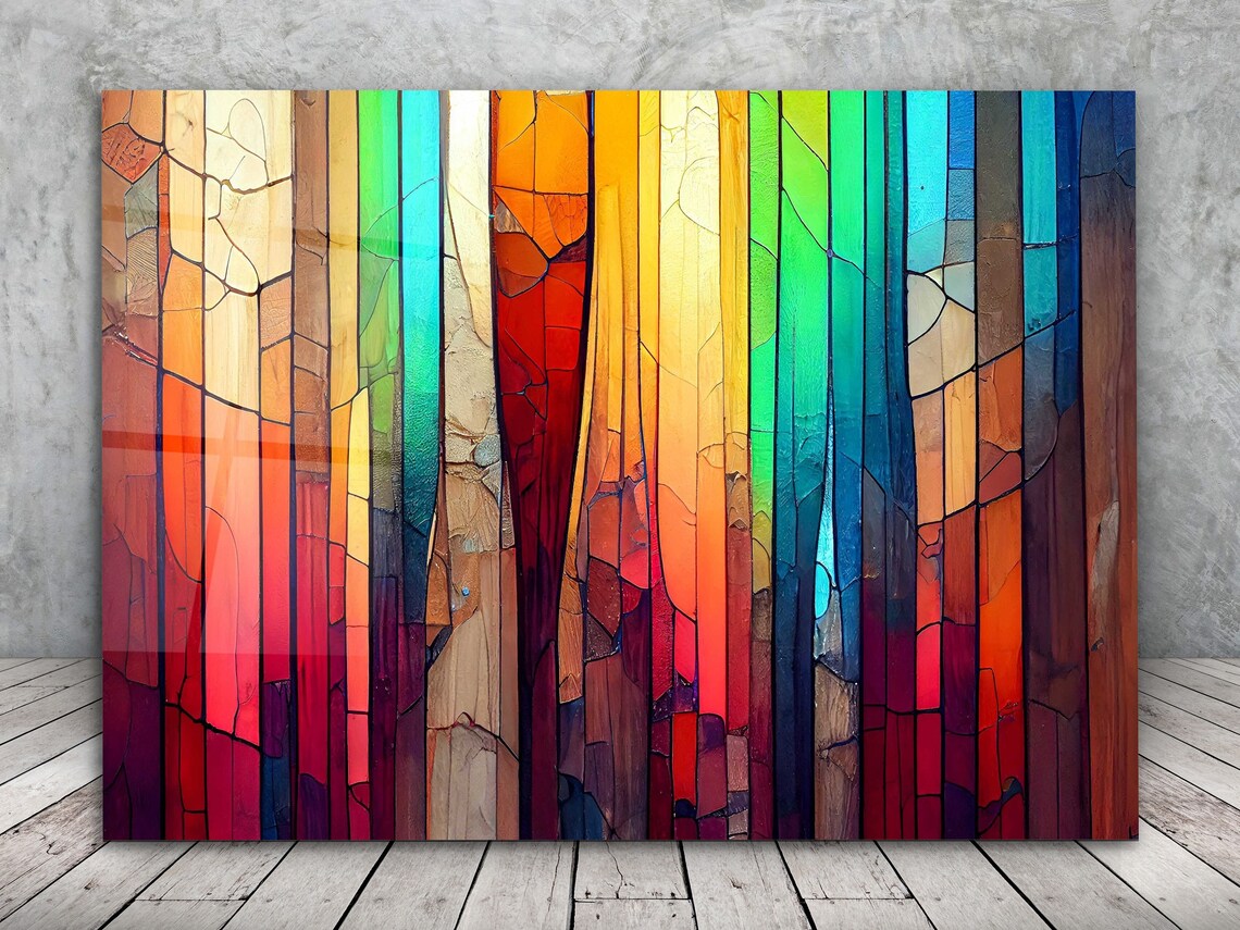 Colorful Mosaic Glass Decormosaic Glass Wall Artlarge Wall Artglass