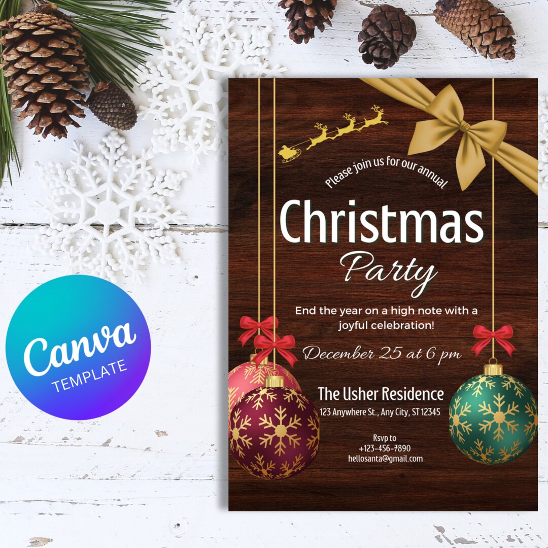 Cozy Christmas Get-together Invitation. Template for Digital - Etsy