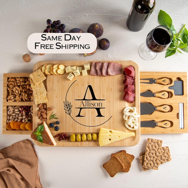 Personalized Charcuterie Board, Custom Wood Cheese Board, Wedding Gift for Couple, Bridal Shower, Engagement & Housewarming Gift