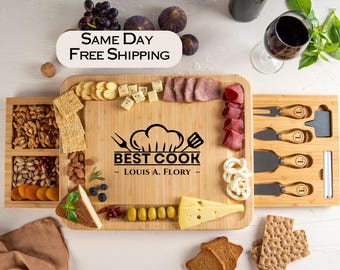 Personalized Cutting Board, Gift for Godfather, Custom Grilling Gift for Dad, BBQ Gift for Grandpa, Custom Cutting Board, Fathers Day Gift