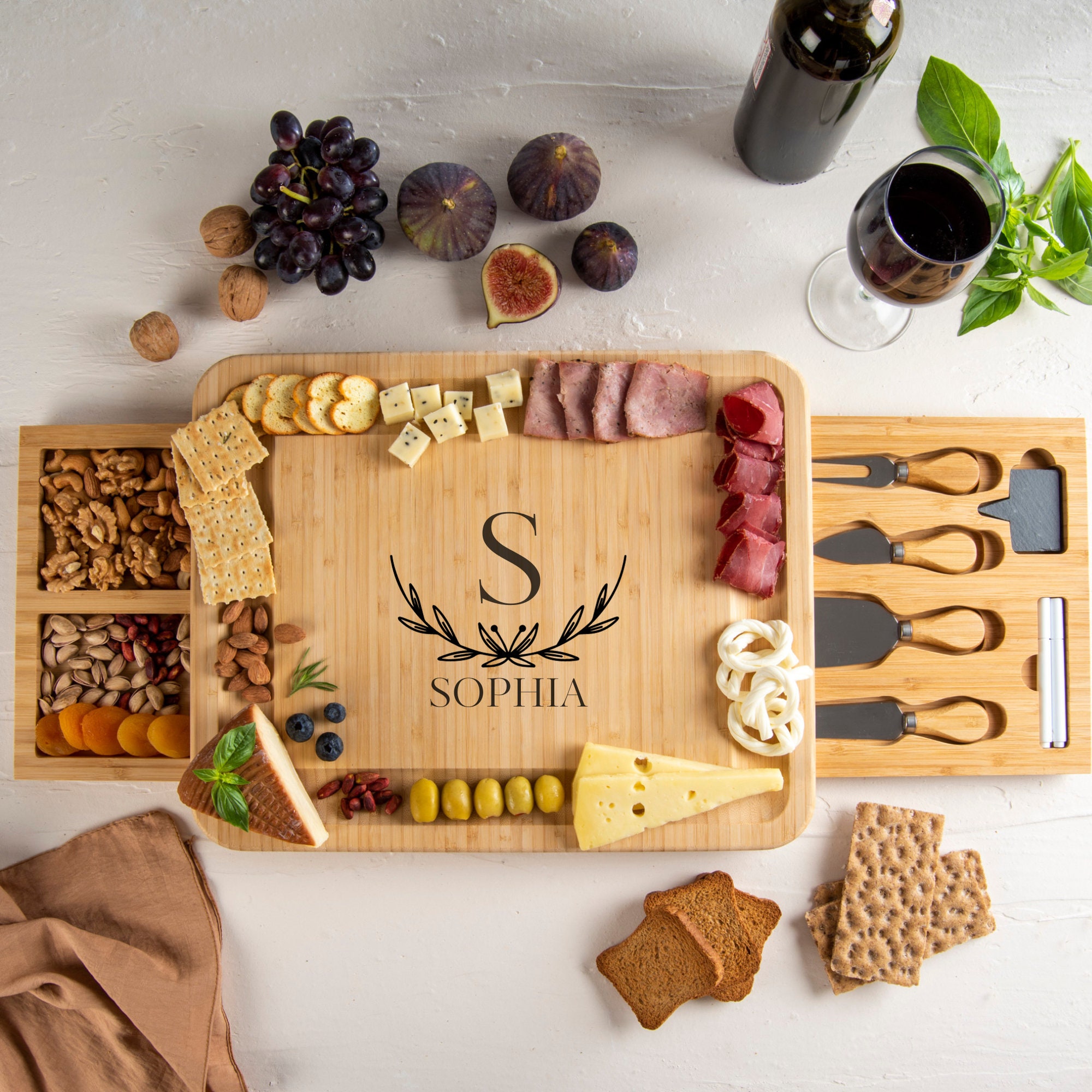 Personalized Walnut Cheese Board