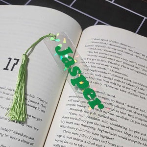 Personalized Acrylic Holographic Bookmarks, Fun Bookmarks, Customized Bookmarks, Clear Bookmarks, Acrylic Bookmarks, Bookmarks with Tassels