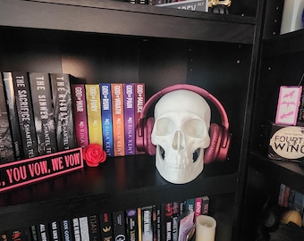 Supporto per cuffie a forma di teschio stampato in 3D: decorazione spettrale per Halloween