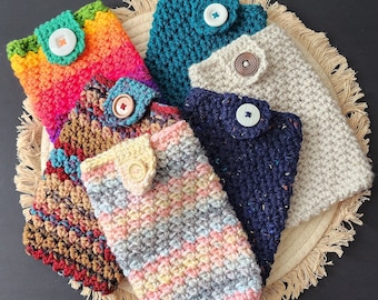 Crochet E-Reader Sleeve: Handmade Kindle Cover with Button Latch