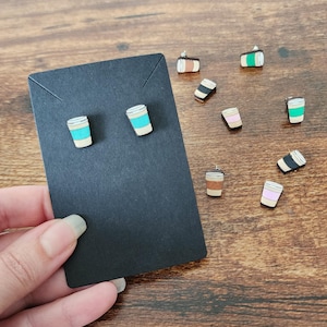 Custom Coffee Stud Earrings, Coffee Earrings