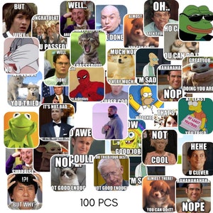 DIGITALE Vorlage Meme Stickers/Meme Reward Stickers PDF Vorlage für Avery #22805 Etiketten. Lehrerpackung 100 Stück No Repetition,