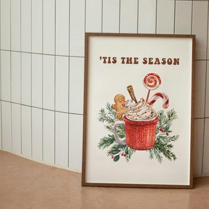 Hot Chocolate Christmas Print: Winter Bar Sign, Holiday Decor (Digital Download)