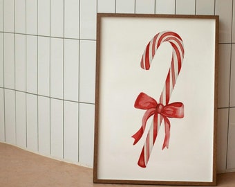 Candy Cane Christmas Print: Holiday Wall Art (Digital Download)