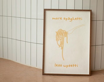 Spaghetti Kunstdruck: Lustige Küche Poster (Digitaler Download)