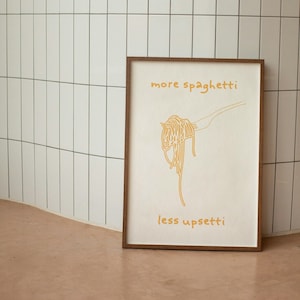 Spaghetti Art Print: Funny Kitchen Poster (Digital Download)