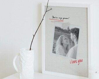 Personalized Couples Photo Card Print, Romantic Anniversary Gift (Printable PDF)