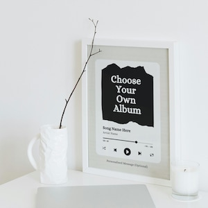 Custom Album Cover Art Print: Personalized Song Poster (Digital Download)