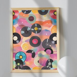 Vinyl Record Wall Art, Eccentric Art, Music Poster, Vinyl Wall Art, Vinyl Record Print, Y2K Girly Print, Trendy Pastel Art, Digital Download
